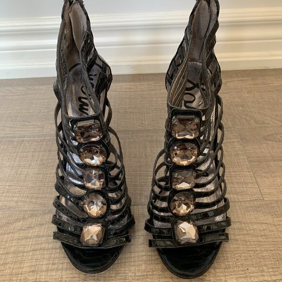 Sam Edelman strappy high heels with jewels size 8.5 - Picture 2 of 10